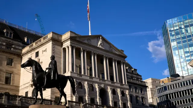 The exterior of the Bank of England in London