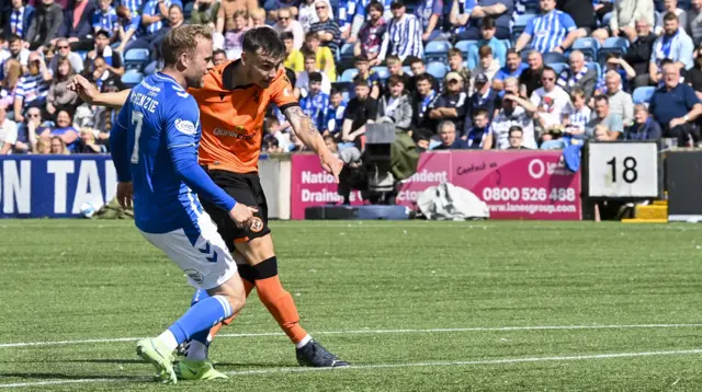 Dundee United's Dylan Levitt scores against Kilmarnock