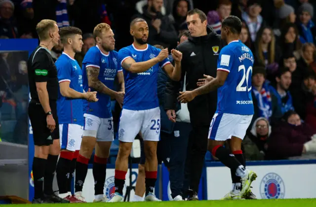 Kemar Roofe made his Rangers return as a second-half substitute