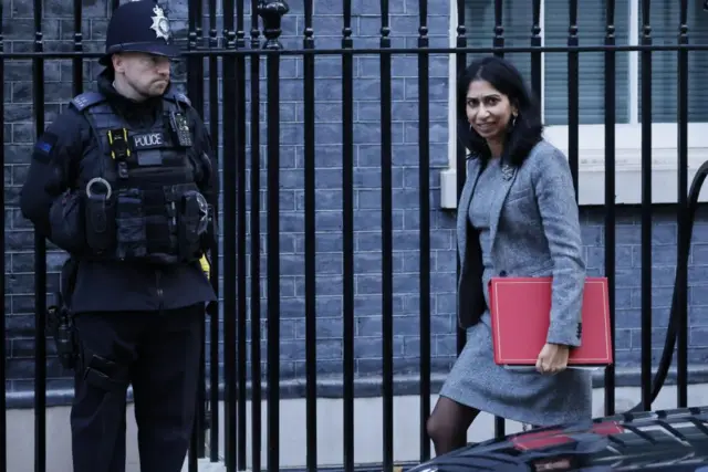 Suella Braverman arrives for a cabinet meeting in Downing Street, London, Britain, 18 October 2022