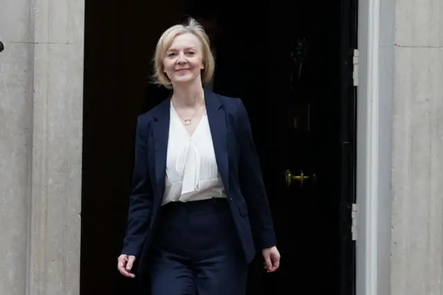 The Prime Minister Liz Truss leaving 10 Downing Street