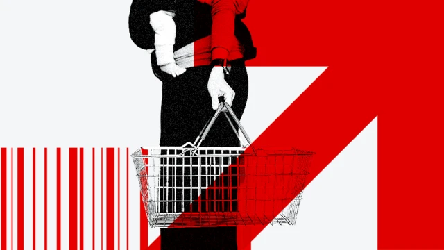 Woman holding a shopping basket