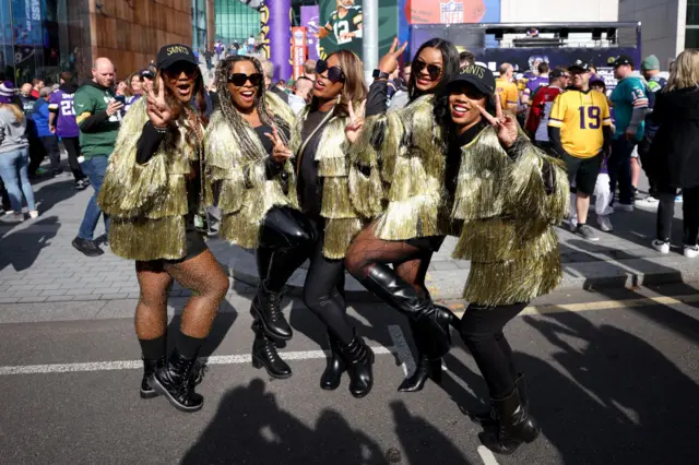 New Orleans Saints fans at Tottenham Hotspur Stadium.