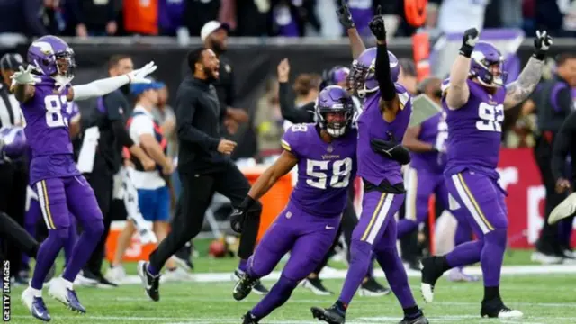 Minnesota Vikings celebrate.