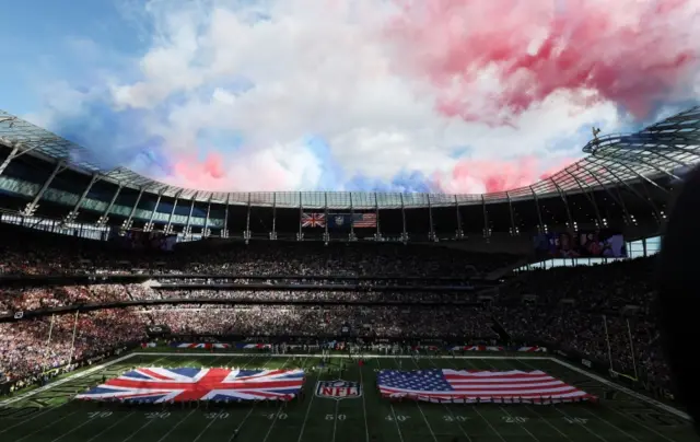 Fireworks for Vikings-Saints game at Tottenham Hotspur Stadium