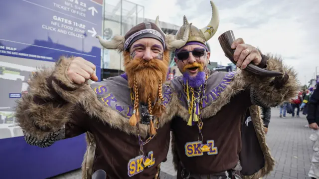 Minnesota Vikings fans at Tottenham Hotspur Stadium.