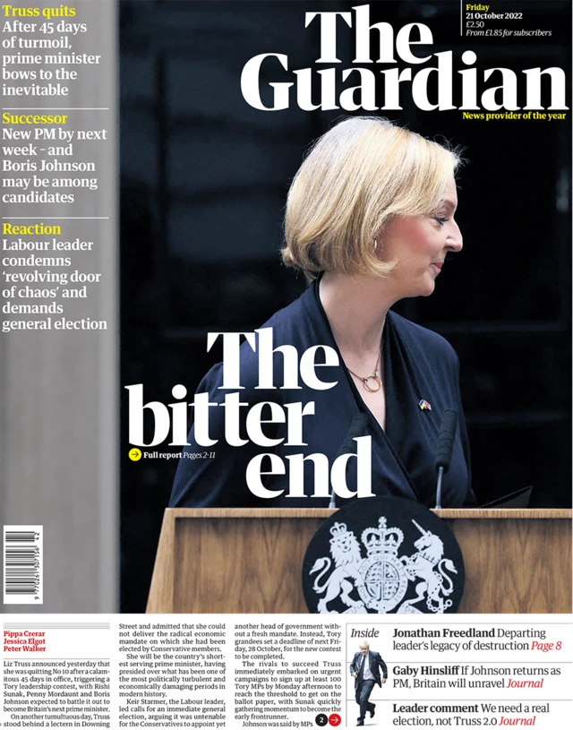 Guardian front page