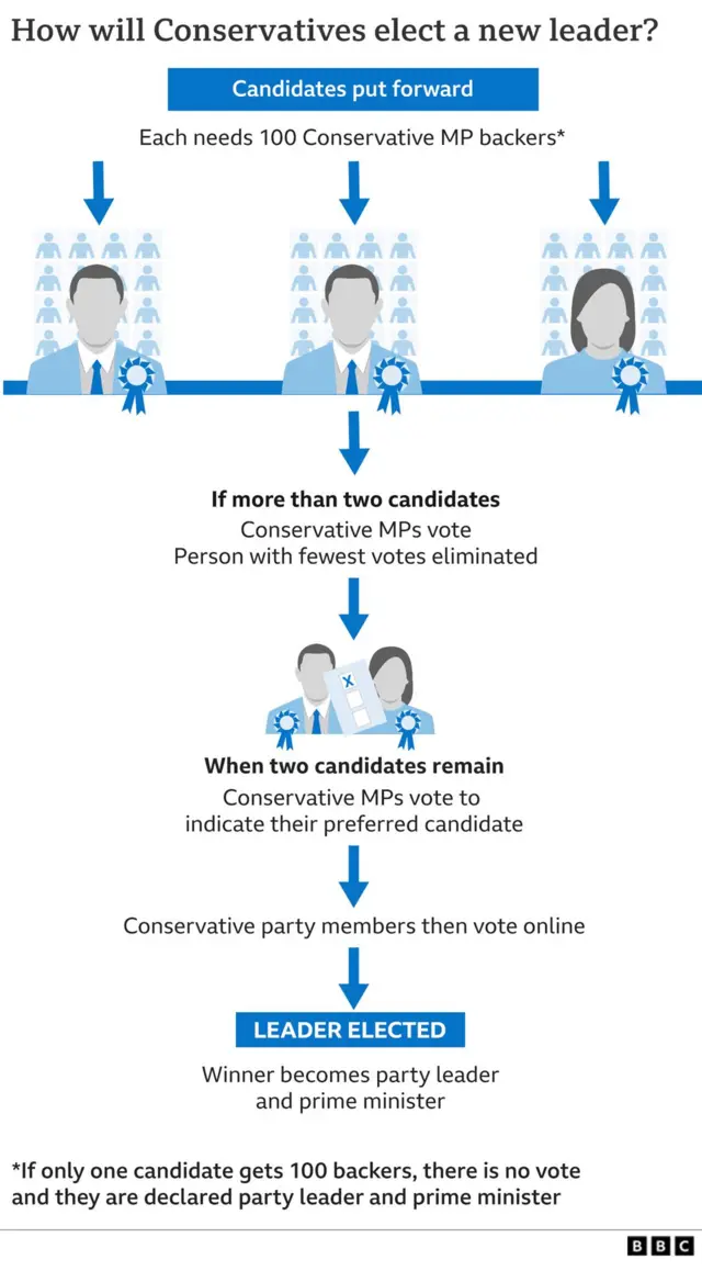 Graphic showing how leader is elected