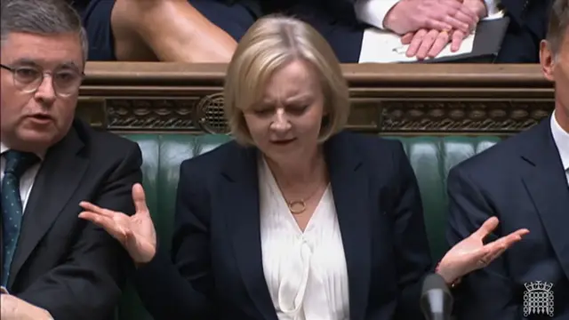 Prime Minister Liz Truss speaks during Prime Minister's Questions in the House of Commons