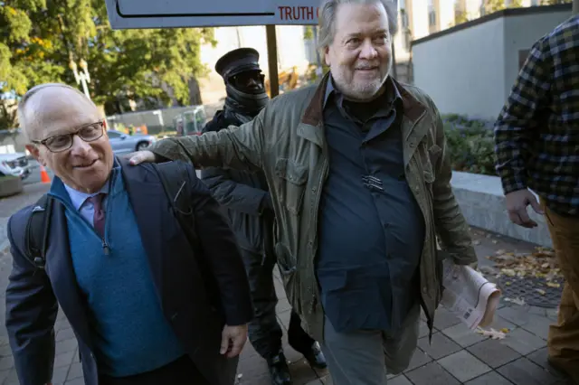 Steve Bannon and attorney David Schoen