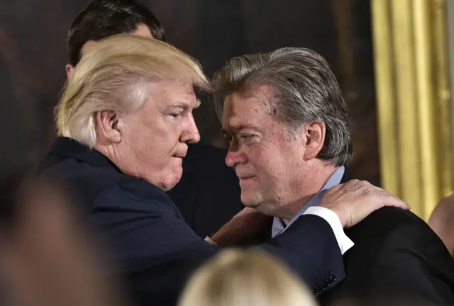 Donald Trump with Steve Bannon