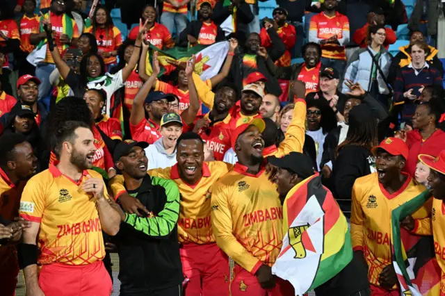 Zimbabwe team celebrate