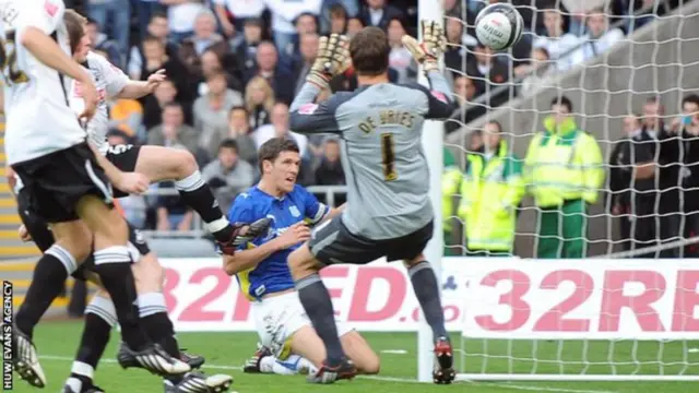 Mark Hudson, seen scoring against Swansea in 2009, is a former Cardiff City captain