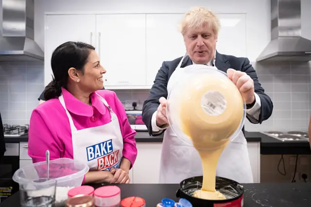 Priti Patel and Boris Johnson