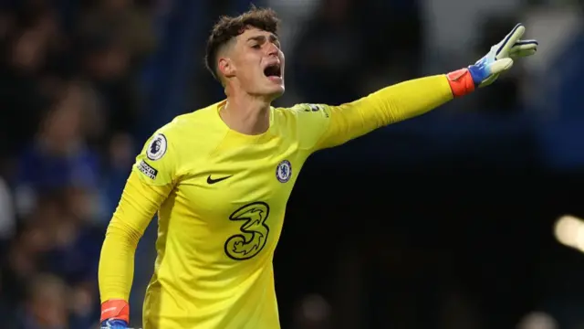 Kepa Arrizabalaga during the game.