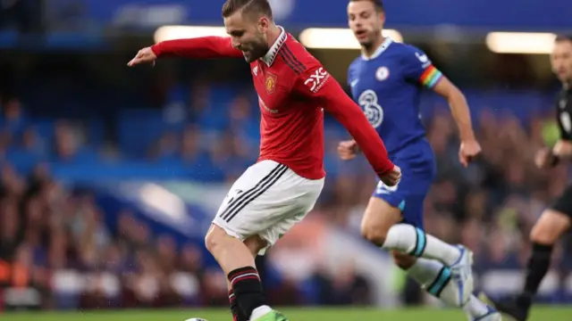 Luke Shaw during the game.