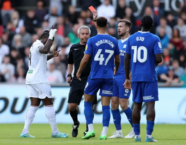 Callum Robinson red card