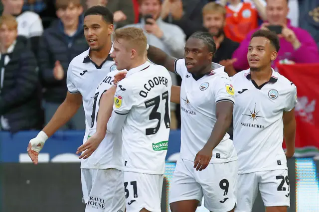 Swansea celebrate second goal