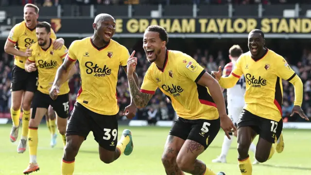 Watford players celebrate