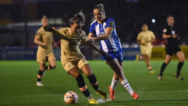 Johanna Rytting Kaneryd and Poppy Pattinson during the game.