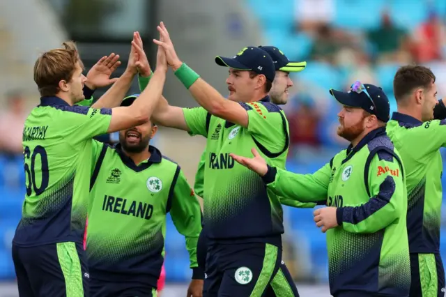 Ireland celebrating against West Indies