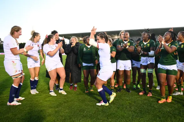 England lead the post-match dancing