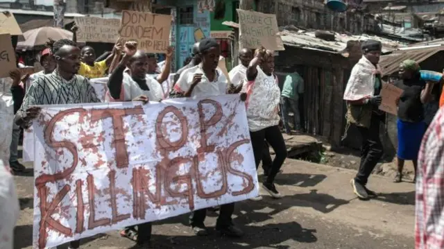 Kenyan activists protest against extra-judicial killings by police