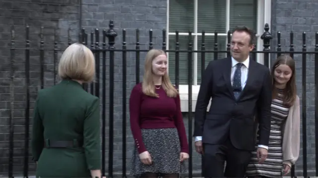 Truss with family outside Downing Street