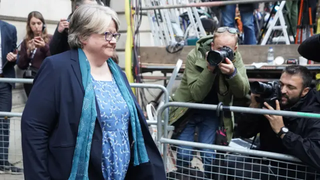 Therese Coffey arriving in Downing Street