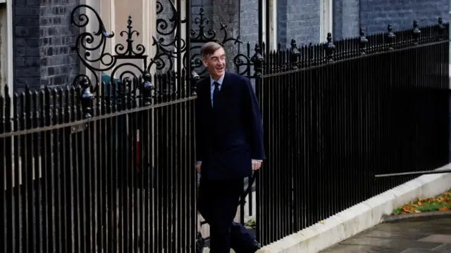 Jacob Rees-Mogg arrives at Downing Street