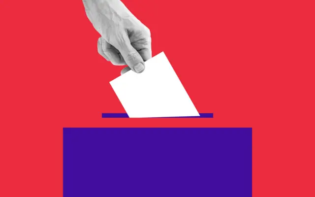 Hand posting election vote