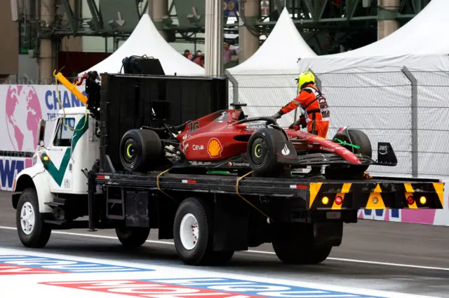 Leclerc unhurt after heavy practice crash