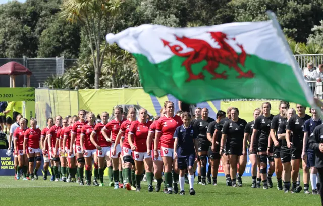 Wales and New Zealand entering the field