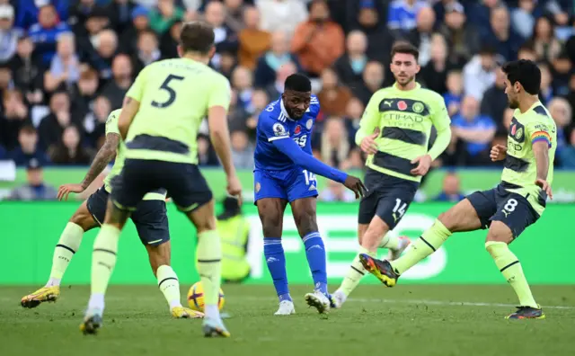 Kelechi Iheanacho shoots