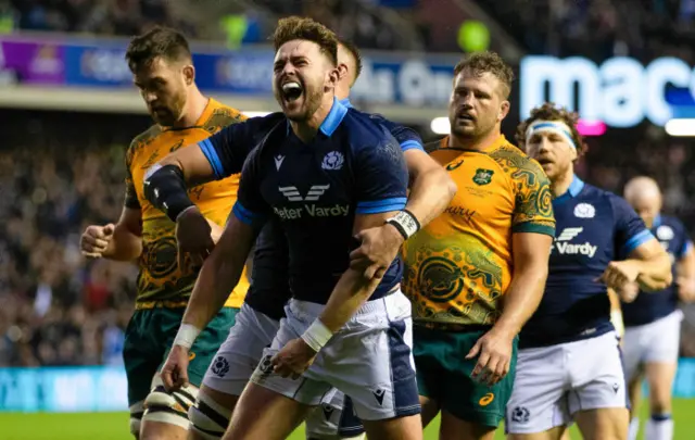 Ollie Smith celebrates