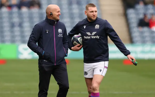 Gregor Townsend and Finn Russell in a previous camp