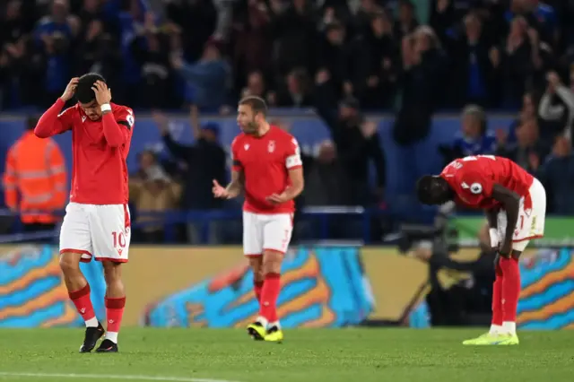 Forest players dejected