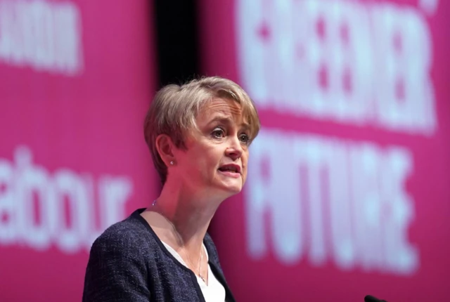 Yvette Cooper at Labour Party conference in liverpool