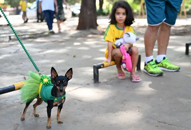 Some voters also brought their dogs along to vote in today's election