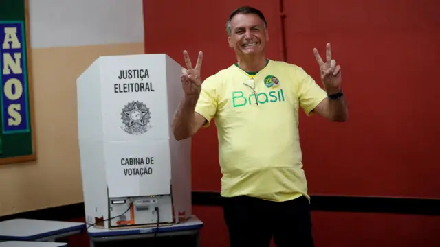 President Jair Bolsonaro votes in Rio de Janeiro