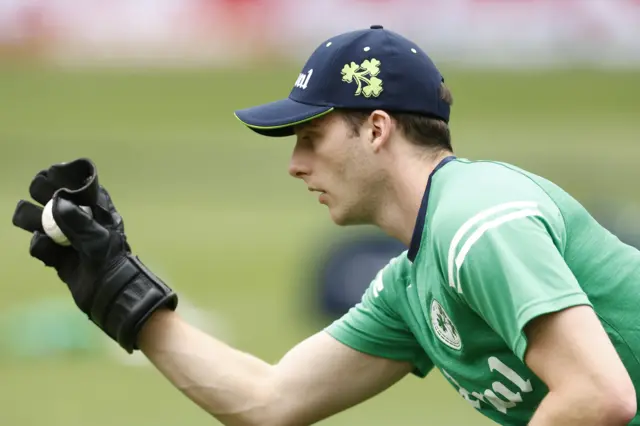 Ireland's Lorcan Tucker during warm-up