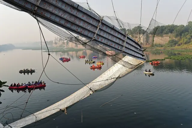 A part of the collapsed bridge