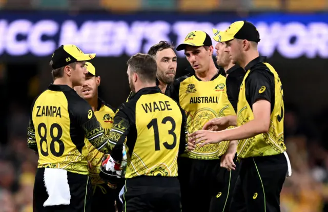 Australia players celebrating their win