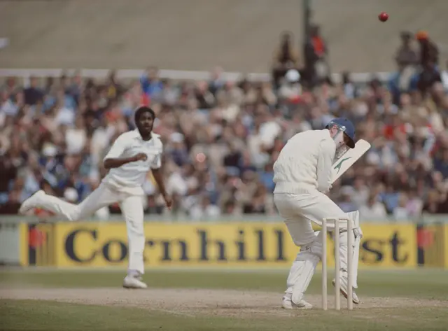 Michael Holding bowling a bouncer