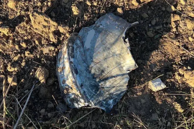 The fragments of the downed Russian missiles found in Kyiv