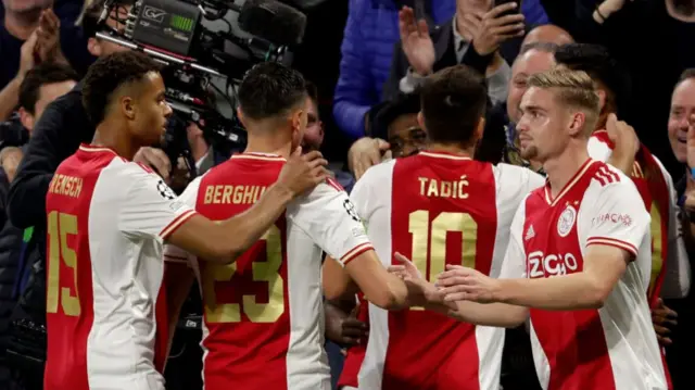 Ajax celebrate their goal