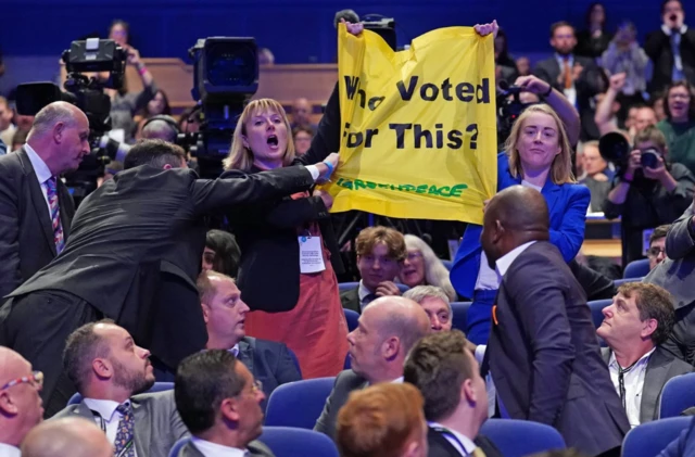 Protesters inside ICC