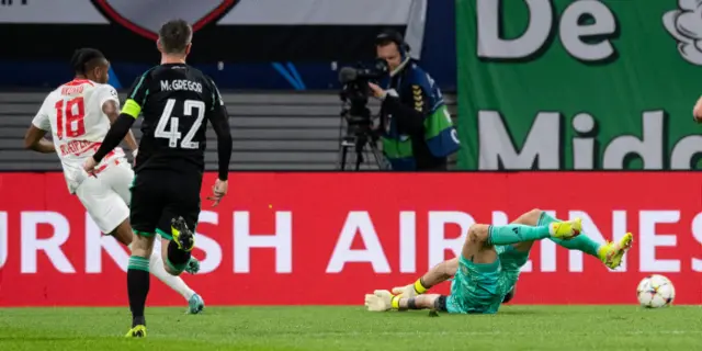 Christopher Nkunku opens the scoring for Leipzig