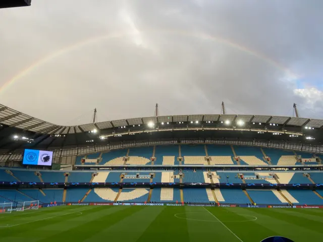 Etihad Stadium rainbow