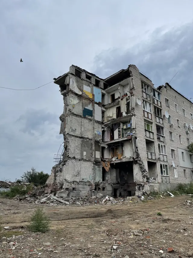 Ruined buildings in Ukraine